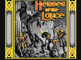 Advanced Dungeons & Dragons Heroes of the Lance title screen for Commodore 64